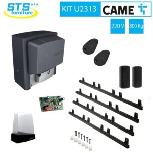 CAME U2313 Kit Automazione Scorrevole 800Kg 230V + 4mt Cremagliera Nylon
